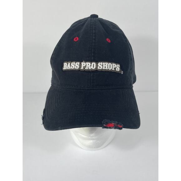 Bass Pro Shops Gone Fishing Black With Red Hat OSFM - Picture 1 of 9
